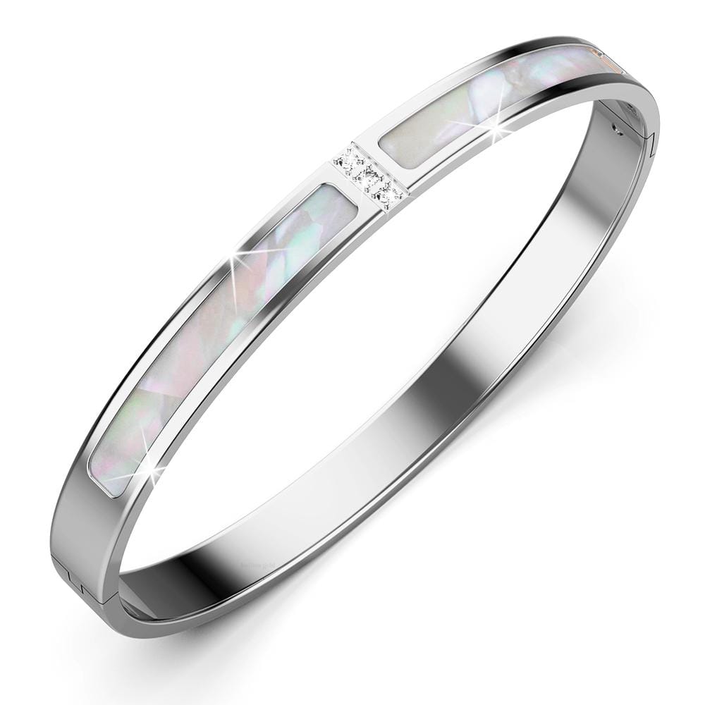 Modest Hinged Bangle in High Polish Stainless Steel