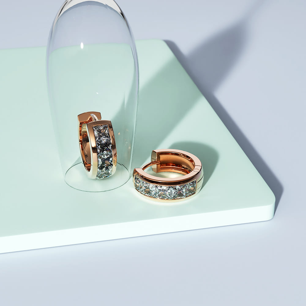 Huggie Earrings Embellished With SWAROVSKI® Crystals